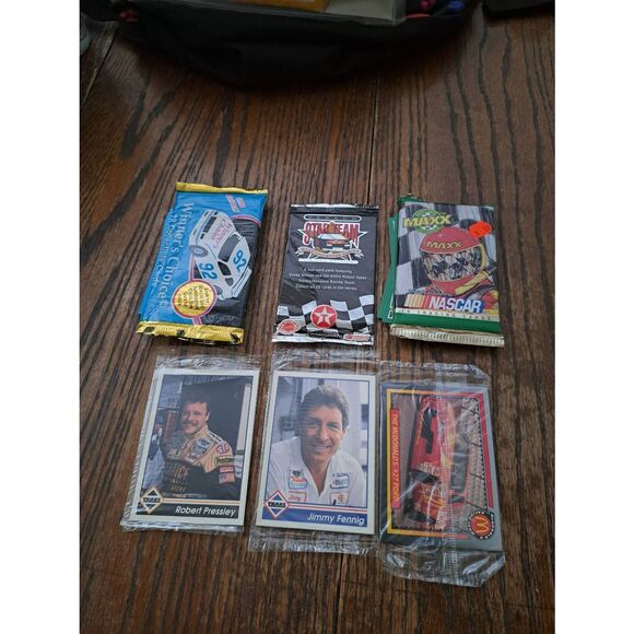 Vintage NASCAR Card Lot 1992-1993 Sealed Packs Trax Maxx McDonald's Davy Allison - Picture 1 of 7